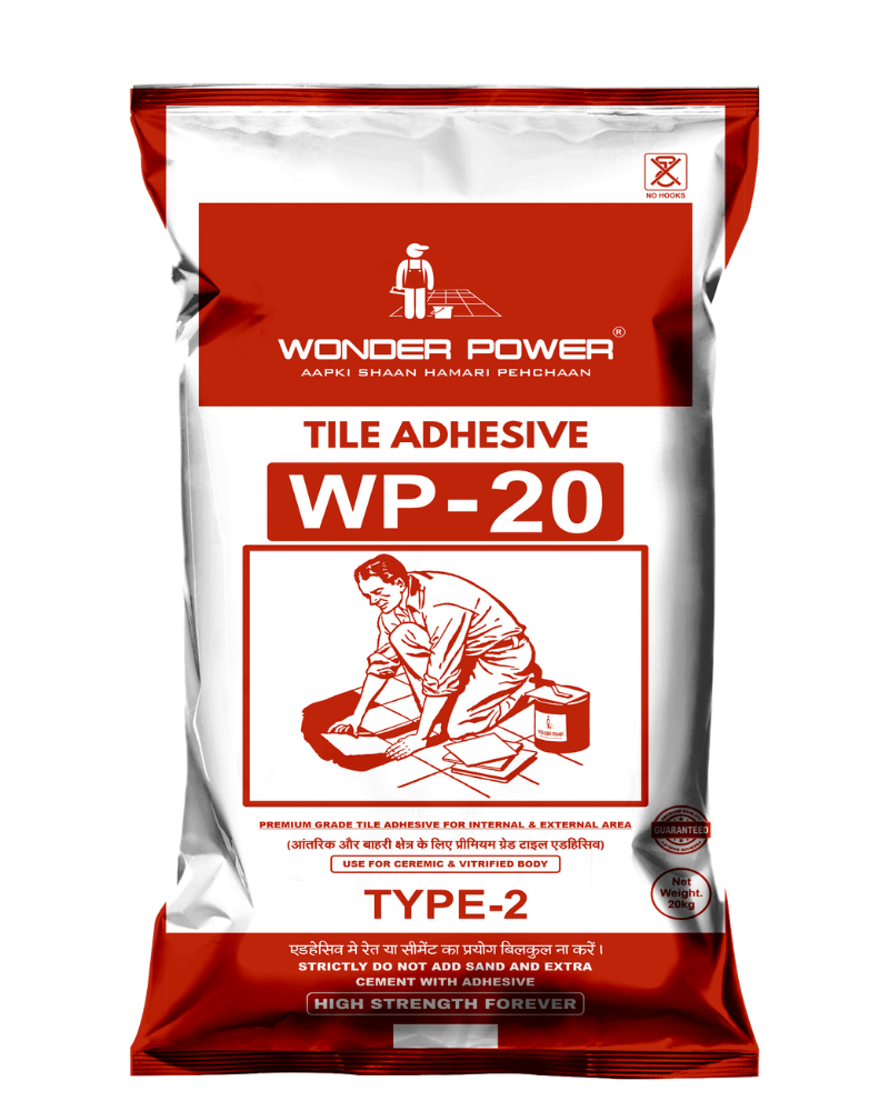 WP-20 Tile Adhesive Type 2, 20 kg red and white pack by Wonder Power